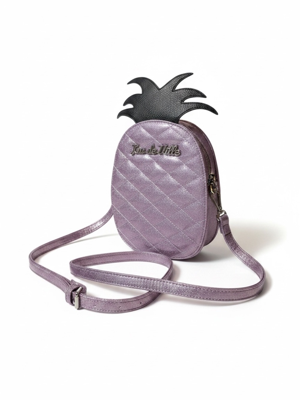 Lux de Ville Limited Edition Metallic Lavender Pineapple Crossbody Bag NWT
